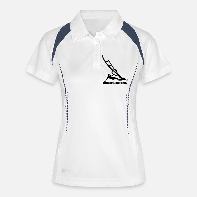 Windsurfing - Polo respirant Femme - blanc/marine