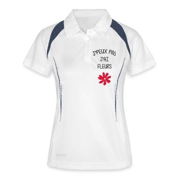 Florist / Blumenhändler / Blumengeschäft / Blume - Frauen Polo atmungsaktiv - Weiß/Navy - Vorne