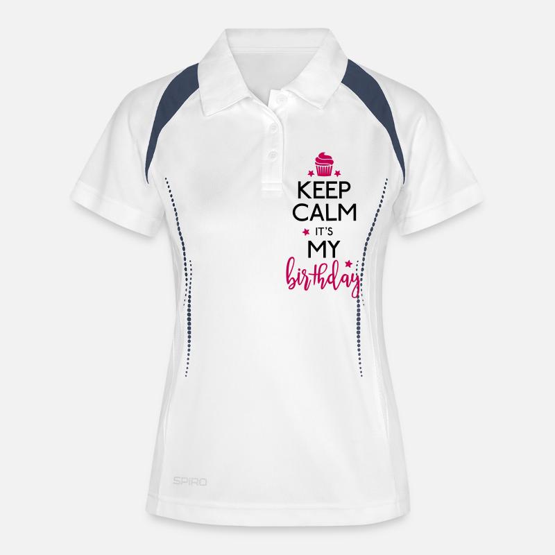 Keep Calm it's my Birthday - Women's Polo breathable - white/navy