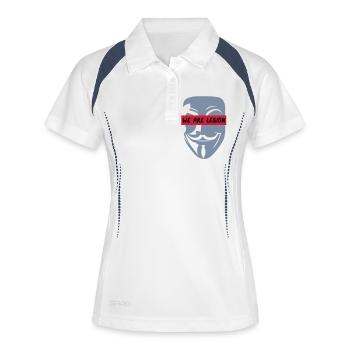 anonymous_we_are_legion_002 - Polo respirant Femme - blanc/marine - Devant