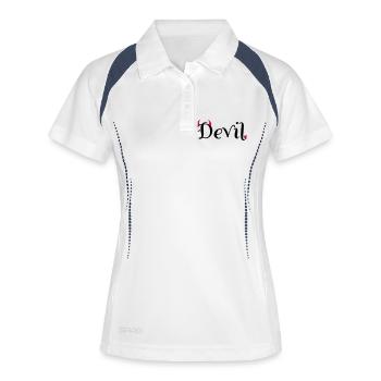 6061912 118998807 Devil - Frauen Polo atmungsaktiv - Weiß/Navy - Vorne