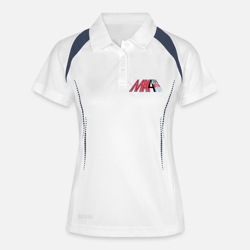 may4th_vec_3 de - Frauen Polo atmungsaktiv - Weiß/Navy