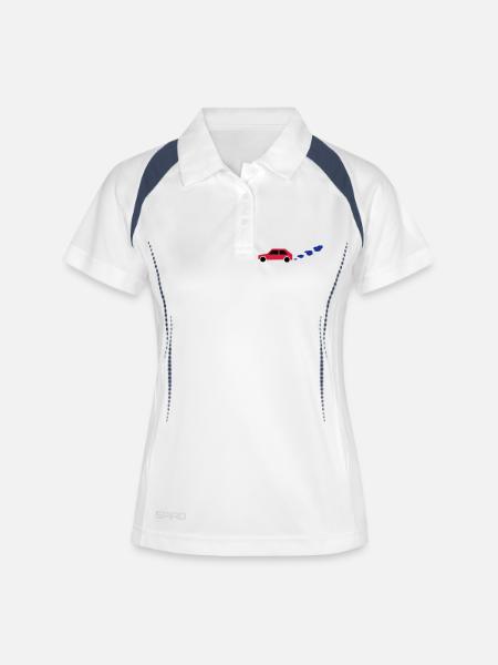 car - Women's Polo breathable - white/navy