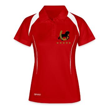 horse - Women's Polo breathable - white/navy - Front