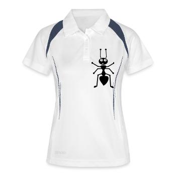 fourmi - Polo respirant Femme - blanc/marine - Devant