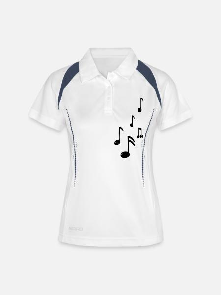 note musique - Polo respirant Femme - blanc/marine