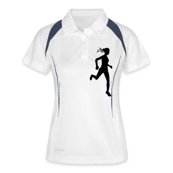Cross country female - Polo respirant Femme - blanc/marine - Devant