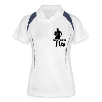 Elektriker - Frauen Polo atmungsaktiv - Weiß/Navy - Vorne