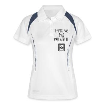 Philatéliste Stamp Philatelie Philatelist Stempel - Women's Polo breathable - white/navy - Front