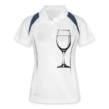 wein weinglas - Frauen Polo atmungsaktiv - Weiß/Navy - Vorne