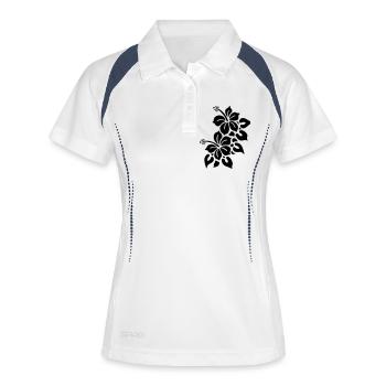hawaii - Frauen Polo atmungsaktiv - Weiß/Navy - Vorne