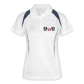 Familie - Frauen Polo atmungsaktiv - Weiß/Navy - Vorne
