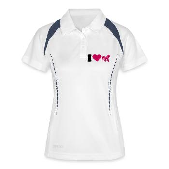 Einhorn - Frauen Polo atmungsaktiv - Weiß/Navy - Vorne