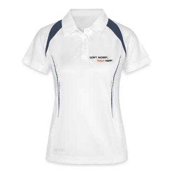 Lehrer - Frauen Polo atmungsaktiv - Weiß/Navy - Vorne