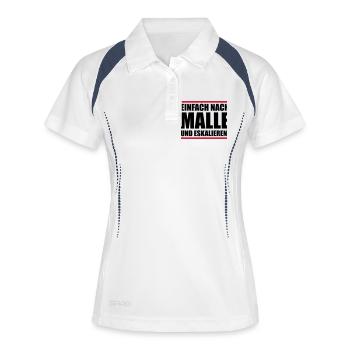 malle einfach eskalieren - Frauen Polo atmungsaktiv - Weiß/Navy - Vorne