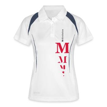 M girl - Frauen Polo atmungsaktiv - Weiß/Navy - Vorne