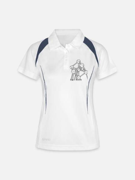 Atomium Bruxelles - Polo respirant Femme - blanc/marine