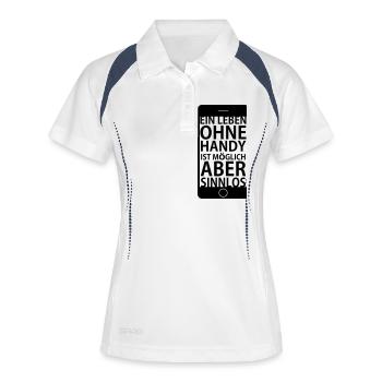 Ein Leben ohne Handy - Frauen Polo atmungsaktiv - Weiß/Navy - Vorne