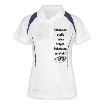 schokolade - Frauen Polo atmungsaktiv - Weiß/Navy - Vorne