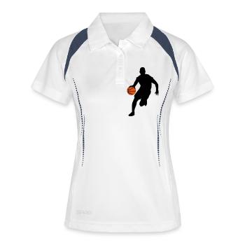 Joueur de basket - Polo respirant Femme - blanc/marine - Devant