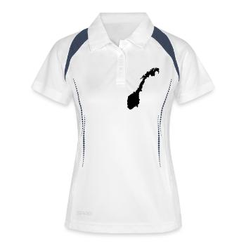 Norwegen - Frauen Polo atmungsaktiv - Weiß/Navy - Vorne