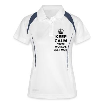Mama - Frauen Polo atmungsaktiv - Weiß/Navy - Vorne