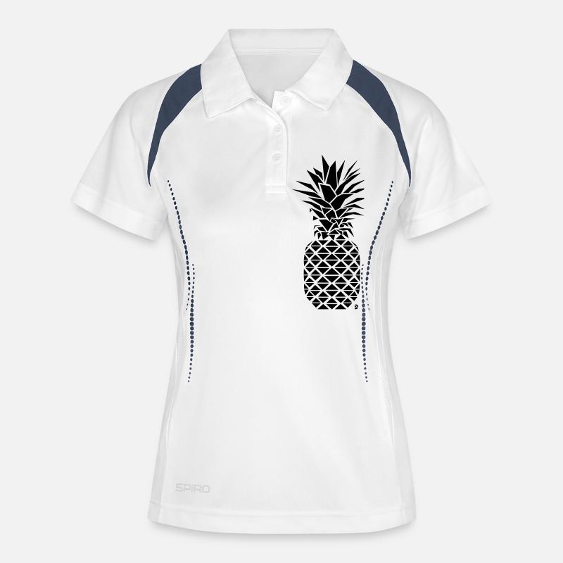AD Geometric Pineapple - Polo respirant Femme - blanc/marine