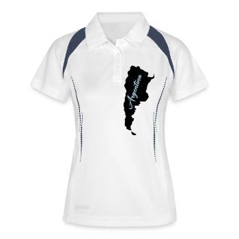 argentinien - Frauen Polo atmungsaktiv - Weiß/Navy - Vorne