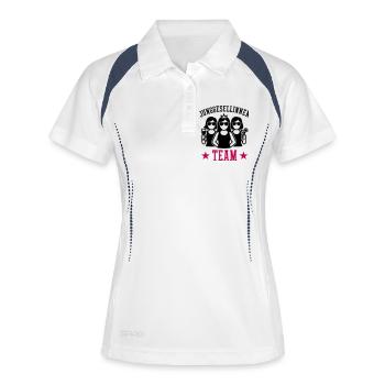 Junggesellinnen Team Jga - Frauen Polo atmungsaktiv - Weiß/Navy - Vorne