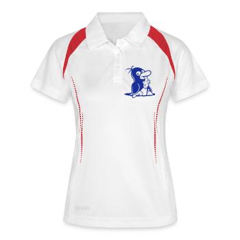 Penguin Eats Fish Caught Hole Bottom Hunger Cool - Women's Polo breathable - white/navy - Front