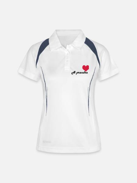coeuraprendre - Polo respirant Femme - blanc/marine