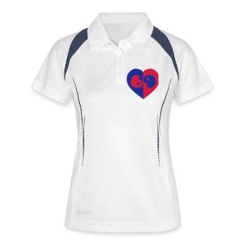 69 (V) - Polo respirant Femme - blanc/marine - Devant
