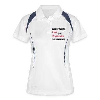 Awesome - Women's Polo breathable - white/navy - Front