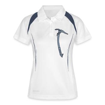 Eispickel Klettern 2 - Frauen Polo atmungsaktiv - Weiß/Navy - Vorne