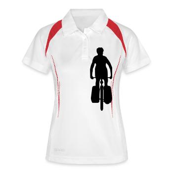 Radfahrer - Frauen Polo atmungsaktiv - Weiß/Navy - Vorne