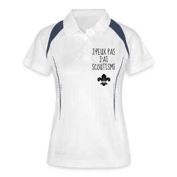 scout / scouting / scoutisme / guide - Polo respirant Femme - blanc/marine - Devant