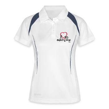 Agility dog - Polo respirant Femme - blanc/marine - Devant