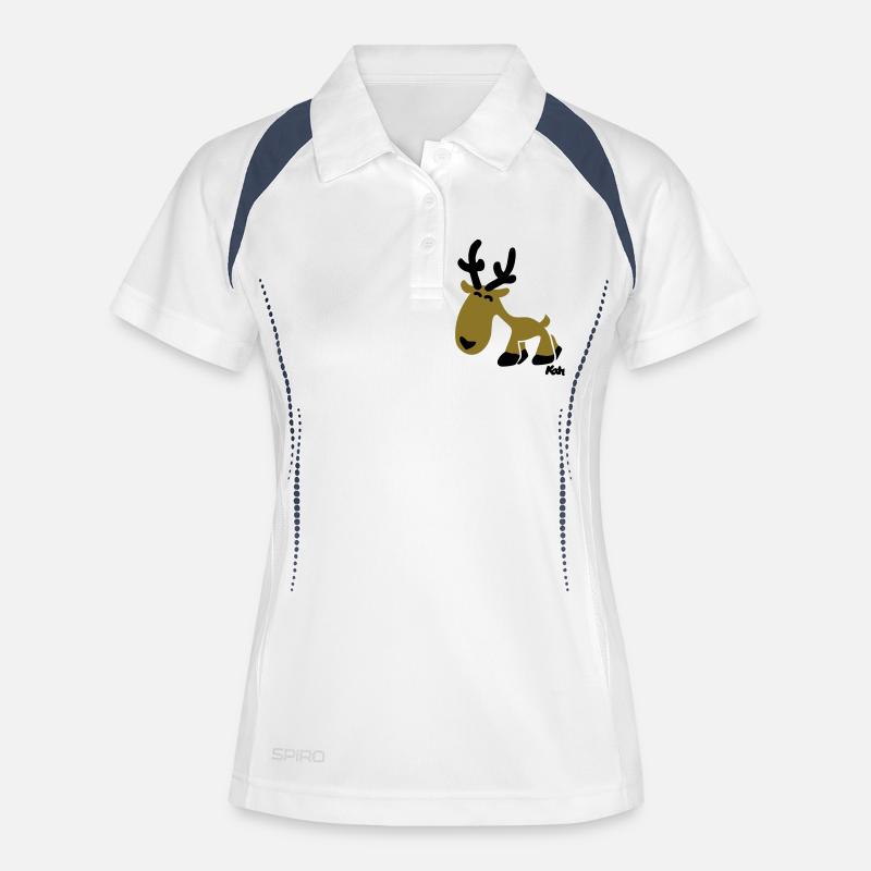 Rentier Rudi (c) - Women's Polo breathable - white/navy