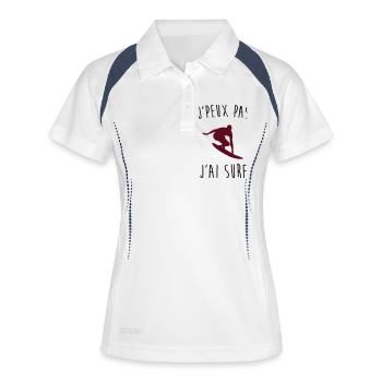 j 'peux pas j'ai surf - Polo respirant Femme - blanc/marine - Devant
