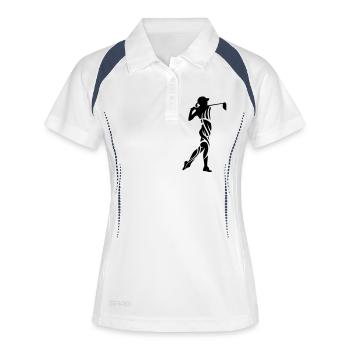 Golf féminin de tribal - Polo respirant Femme - blanc/marine - Devant