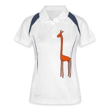 Orange giraffe - Women's Polo breathable - white/navy - Front