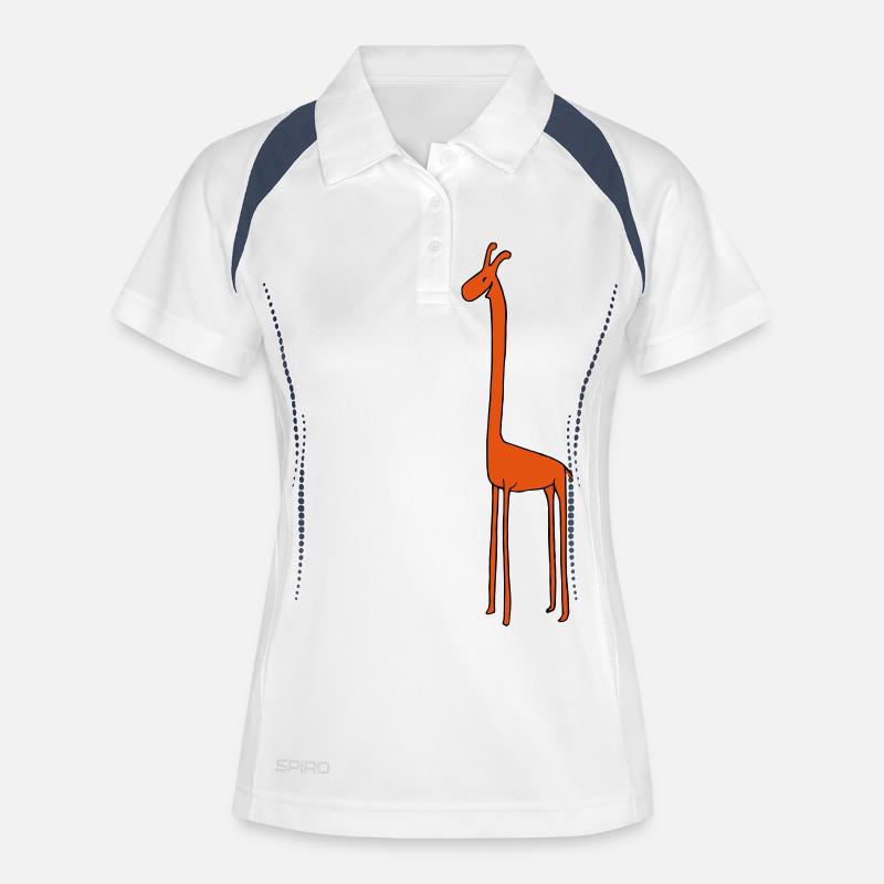 Orange giraffe - Women's Polo breathable - white/navy