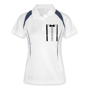 boss_fliege_hosentraeger_1_f1 - Polo respirant Femme - blanc/marine - Devant