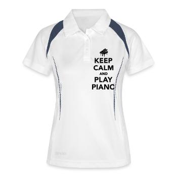 Keep calm and play piano - Women's Polo breathable - white/navy - Front