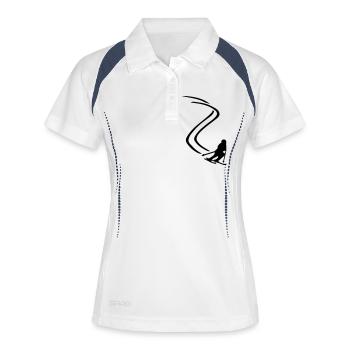 Ski - Frauen Polo atmungsaktiv - Weiß/Navy - Vorne