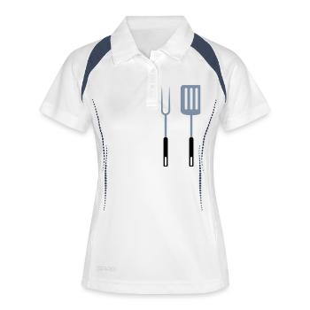 Grill fork Pan turner grilling utensils - Women's Polo breathable - white/navy - Front
