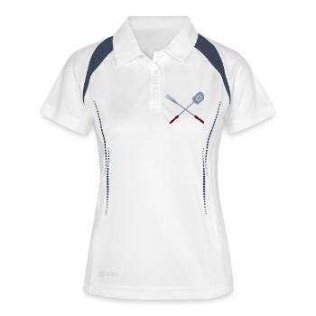 barbecue, saucisses, Cook, de cuisson, barbecue, - Polo respirant Femme - blanc/marine - Devant