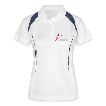 nager - Polo respirant Femme - blanc/marine - Devant