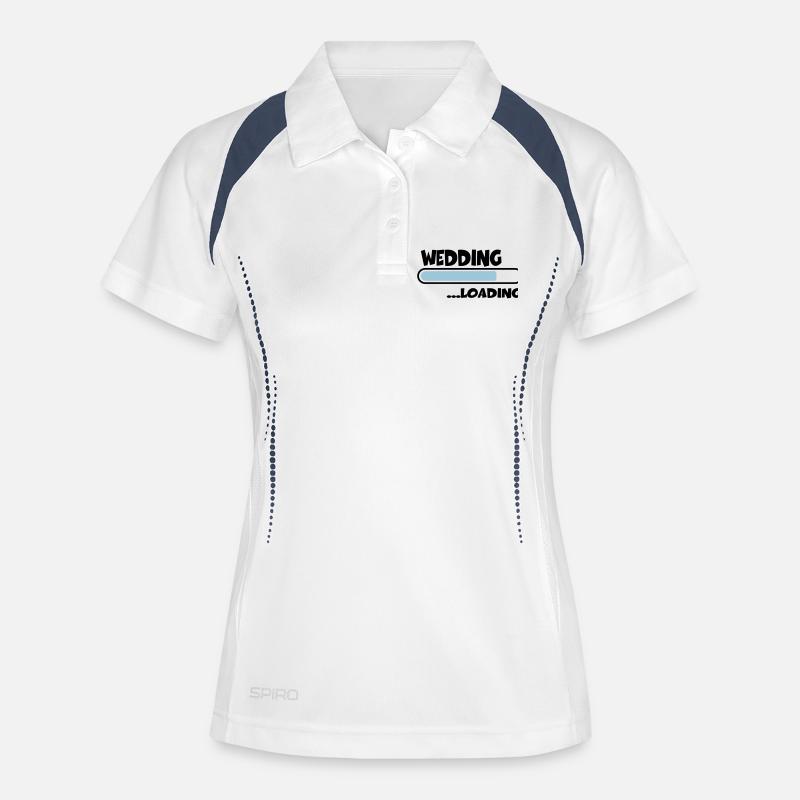 Wedding loading - Polo respirant Femme - blanc/marine