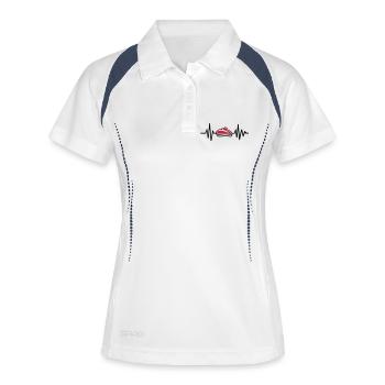 Fleisch - Frauen Polo atmungsaktiv - Weiß/Navy - Vorne